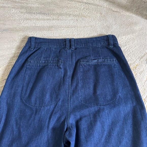 Wrap London wide leg soft jeans high rise tailored pleated ZU50 size 8 - Picture 10 of 13